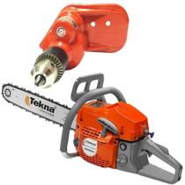 Motosserra Cs58s 54cc 20 Pol. Tekna + Kit Furadeira Mourão