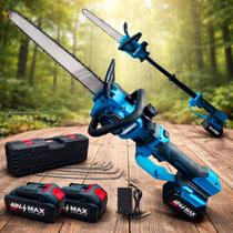 Motosserra Elétrica com Extensor para Poda Altas 2 Baterias 48V Recarregável Sabre 4 Pol Bivolt Motosserra Elétrica com Extensor para Poda Altas 2 Baterias 48V Recarregável Sabre 4 Pol Bivolt