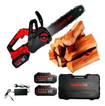 Motosserra Elétrica Nakan 24v 3000w 12 Com Baterias Vermelho Motosserra Elétrica Nakan 24v 3000w 12 Com Baterias Vermelho