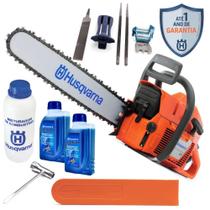 Motosserra Husqvarna Modelo 61 Kit Afiação Óleo e Misturador