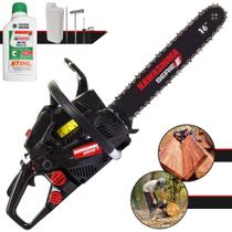 Motosserra Kawashima KCS 400E À Gasolina 2T 37,2cc Sabre 16 Polegadas Com Carcaça de Alumínio e Sistema Antivibração Ideal Para Desdobra de Madeira e Corte de Galhos + 1 ÓLEO STIHL 8017 2T