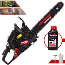 Motosserra Kawashima KCS 400E À Gasolina 2T 37cc Sabre 16 Polegadas Com Carcaça de Alumínio e Sistema Antivibração Ideal Para Desdobra de Madeira e Corte de Galhos + 1 ÓLEO TOYAMA FG50 2T Motosserra Kawashima KCS 400E À Gasolina 2T 37cc Sabre 16 Polegadas Com Carcaça de Alumínio e Sistema Antivibração Ideal Para Desdobra de Madeira e Corte de Galhos + 1 ÓLEO TOYAMA FG50 2T