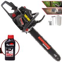 Motosserra Kawashima KCS 520E À Gasolina 2T 50,8cc Sabre 18 Polegadas Com Carcaça de Alumínio e Sistema Antivibração Ideal Para Desdobra de Madeira e Corte de Galhos + 1 ÓLEO TOYAMA FG50 2T