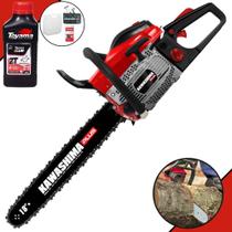Motosserra Kawashima KCS 550P PLUS À Gasolina 2T 54,6cc Sabre 18 Polegadas Com Carcaça de Magnésio e Sistema Antivibração Ideal Para Desdobra de Madeira e Corte de Galhos + 1 ÓLEO TOYAMA FG50 2T
