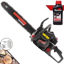 Motosserra Kawashima KCS 580E À Gasolina 2T 54cc Sabre 18 Polegadas Com Carcaça de Alumínio e Sistema Antivibração Ideal Para Desdobra de Madeira e Corte de Galhos + 1 ÓLEO TOYAMA FG50 2T Motosserra Kawashima KCS 580E À Gasolina 2T 54cc Sabre 18 Polegadas Com Carcaça de Alumínio e Sistema Antivibração Ideal Para Desdobra de Madeira e Corte de Galhos + 1 ÓLEO TOYAMA FG50 2T