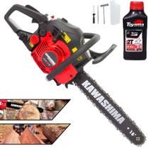 Motosserra Kawashima KCS420S À Gasolina 2T 42cc Com Sabre 16, Carcaça de Alumínio e Sistema Antivibratório Ideal Para Corte de Lenha + ÓLEO TOYAMA Motosserra Kawashima KCS420S À Gasolina 2T 42cc Com Sabre 16, Carcaça de Alumínio e Sistema Antivibratório Ideal Para Corte de Lenha + ÓLEO TOYAMA
