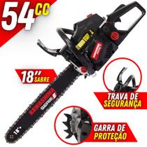 Motosserra Kawashima KCS580E 54cc 2 Tempos À Gasolina Com Sabre de 18 Polegadas e Corrente 72 Elos