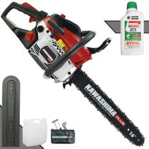 Motosserra KCS380P PLUS Kawashima À Gasolina 2T 37,2cc Com Sabre 16 Polegadas, Carcaça de Alumínio, Sistema Antivibração e de Fácil Manuseio Profissional + ÓLEO STIHL 8017 2T EXTRA