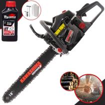 Motosserra KCS580E Kawashima À Gasolina 2T 54cc Com Sabre 18 Polegadas, Carcaça de Alumínio, Sistema Antivibração e de Fácil Manuseio Profissional + ÓLEO TOYAMA FG50 2T EXTRA