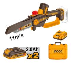 Motosserra Mini 6 Pol. 20v 2 Baterias 2ah Ingco Cgsli20662-9 Laranja 48v Motosserra Mini 6 Pol. 20v 2 Baterias 2ah Ingco Cgsli20662-9 Laranja 48v