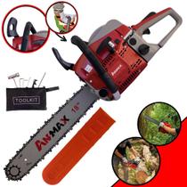 Motosserra Motor Serra Anmax CS5200-B À Gasolina Motor 2T 52cc 2,7HP de Potência 11.000rpm Sabre 18' Ponta Rolante Corrente 32 Dentes Profissional Para Poda de Galhos e Desdobra de Madeira Motosserra Motor Serra Anmax CS5200-B À Gasolina Motor 2T 52cc 2,7HP de Potência 11.000rpm Sabre 18' Ponta Rolante Corrente 32 Dentes Profissional Para Poda de Galhos e Desdobra de Madeira