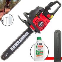 Motosserra Motor Serra Kawashima KCS-520S À Gasolina Motor 2T 50,8cc C/ Sabre 18 Polegadas, Sistema Antivibratório e Carcaça de Alumínio + ÓLEO STIHL
