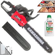 Motosserra Motor Serra Kawashima KCS-610S À Gasolina Motor 2T 61,5cc C/ Sabre 18 Polegadas, Sistema Antivibratório e Carcaça de Alumínio + ÓLEO STIHL