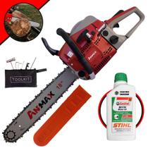 Motosserra Motor Serra Motorsserra Anmax CS5200B À Gasolina 2T 52cc 2,7HP de Potência 11.000rpm Com Sabre 18' Ponta Rolante Corrente 32 Dentes Ideal P/ Poda de Galhos e Corte de Árvores + ÓLEO STIHL Motosserra Motor Serra Motorsserra Anmax CS5200B À Gasolina 2T 52cc 2,7HP de Potência 11.000rpm Com Sabre 18' Ponta Rolante Corrente 32 Dentes Ideal P/ Poda de Galhos e Corte de Árvores + ÓLEO STIHL