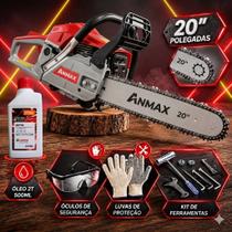Motosserra Para Corte de Arvores e Galhos Grandes Anmax Cs5800 B com Óleo Stihl + Óculos + Luvas de Proteção Motosserra Para Corte de Arvores e Galhos Grandes Anmax Cs5800 B com Óleo Stihl + Óculos + Luvas de Proteção