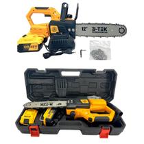 Motosserra Portátil Elétrica 12 Polegadas 3000W Recarregável Bateria 1000mAh Motor Potente Sem Escovas