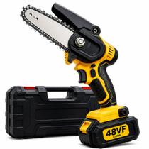 Motosserra Portatil Sem Fio Com Maleta 48V Corte Rápido Profissional Poda Arvores Jardim 6 Polegadas Motosserra Portatil Sem Fio Com Maleta 48V Corte Rápido Profissional Poda Arvores Jardim 6 Polegadas