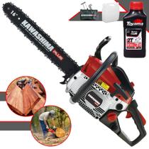 Motosserra Profissional À Gasolina KCS380P PLUS Kawashima 37cc Motor 2T de Alta Potência, Rotação e Performance Com Sabre 16 Polegadas Com Carcaça de Alumínio + ÓLEO TOYAMA 2T EXTRA