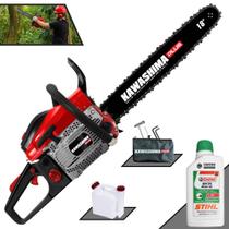 Motosserra Profissional À Gasolina KCS500P PLUS Kawashima 49,3cc Motor 2T de Alta Potência, Rotação e Performance Com Sabre 18 Polegadas Com Carcaça de Magnésio + ÓLEO STIHL 2T EXTRA Motosserra Profissional À Gasolina KCS500P PLUS Kawashima 49,3cc Motor 2T de Alta Potência, Rotação e Performance Com Sabre 18 Polegadas Com Carcaça de Magnésio + ÓLEO STIHL 2T EXTRA