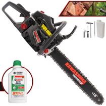 Motosserra Profissional À Gasolina KCS580E Kawashima 54cc Motor 2T de Alta Potência, Rotação e Performance Com Sabre 18 Polegadas Com Carcaça de Alumínio + ÓLEO STIHL 2T EXTRA