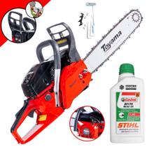 Motosserra Profissional À Gasolina Toyama TCS53F-G2 Com ÓLEO STIHL 2T 49cc 2,8HP 13.500rpm Sabre 16 Polegadas Robusta e de Alto Desempenho Ideal Para Corte de Galhos e Desdobra de Madeira