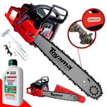 Motosserra Profissional Á Gasolina Toyama TCS58F-G2 Com ÓLEO STIHL 2T 55cc 3,2HP Sabre 20 Polegadas 13.500RPM Robusta e de Alto Desempenho Ideal Para Corte e Poda de Galhos e Árvores Motosserra Profissional Á Gasolina Toyama TCS58F-G2 Com ÓLEO STIHL 2T 55cc 3,2HP Sabre 20 Polegadas 13.500RPM Robusta e de Alto Desempenho Ideal Para Corte e Poda de Galhos e Árvores