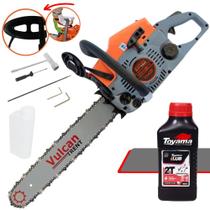 Motosserra Profissional Á Gasolina Vulcan VS620 Com ÓLEO TOYAMA 2T 62CC 4HP 11.000RPM Sabre 20 Polegadas Ponta Rolante Robusta Ideal Para Trabalhos Pesados