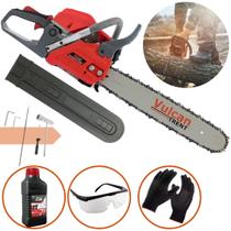Motosserra Profissional a Gasolina Vulcan VSL550 P 55cc + Oleo Stihl 2T + Oculos + Luvas de Proteção