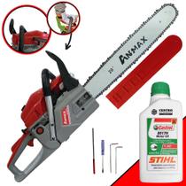 Motosserra Profissional Anmax CS5800-A À Gasolina 2T 58cc 3HP 11.000rpm Alta Potência, Rotação e Performance Com Sabre 20 Polegadas Ponta Rolante Ideal Para Desdobra de Madeira + ÓLEO STIHL 2 TEMPOS
