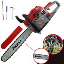 Motosserra Profissional Anmax CS5800-A À Gasolina 2T 58cc 3HP 11.000rpm Alta Potência, Rotação e Performance Com Sabre 20 Polegadas Ponta Rolante Ideal Para Desdobra de Madeira