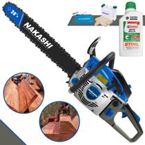 Motosserra Profissional Nakashi NCS550 À Gasolina 2T 54,6cc Sabre 20' Corrente 39 Dentes Com Sistema Antivibração, Carcaça de Magnésio, Vela NGK e Carburador Walbro + 1 ÓLEO STIHL 2T Motosserra Profissional Nakashi NCS550 À Gasolina 2T 54,6cc Sabre 20' Corrente 39 Dentes Com Sistema Antivibração, Carcaça de Magnésio, Vela NGK e Carburador Walbro + 1 ÓLEO STIHL 2T