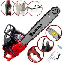 Motosserra Profissional Toyama TCS58F GII-20SN Moto serra a Gasolina 54.5CC Sabre de 20" + Oleo Lubrificante Toyama + Oculos de Proteção