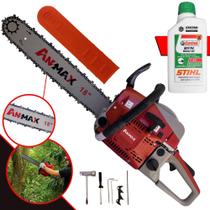 Motosserra Robusta Anmax CS5200B À Gasolina 2T 52cc 2,7HP 11.000rpm Profissional Com Sabre 18 Polegadas Ponta Rolante Resistente Ideal Para Poda de Galhos e Desdobra de Madeira + ÓLEO STIHL 2T Motosserra Robusta Anmax CS5200B À Gasolina 2T 52cc 2,7HP 11.000rpm Profissional Com Sabre 18 Polegadas Ponta Rolante Resistente Ideal Para Poda de Galhos e Desdobra de Madeira + ÓLEO STIHL 2T