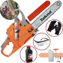 Motosserra Tekna Cs45 ex Profissional A Gasolina 44,3cc com Sabre 14" + Oleo Toyama + Oculos + Luvas Motosserra Tekna Cs45 ex Profissional A Gasolina 44,3cc com Sabre 14" + Oleo Toyama + Oculos + Luvas