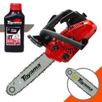 Motosserra Toyama TCS25X À Gasolina Motor 2T 25,4cc 1,14HP de Potência 12.000rpm Com Sabre 12 Ponta Rolante Leve e de Fácil Manuseio Ideal Para Uso Profissional e Doméstico + Óleo Toyama FG50 2T