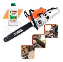 Motosserra Tssaper Mg52cc com Sistema Anti Vibração 3hp Super Forte + Oleo Lubrificante Stihl 2T Motosserra Tssaper Mg52cc com Sistema Anti Vibração 3hp Super Forte + Oleo Lubrificante Stihl 2T