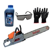 Motosserra Vulcan VS620 62cc + Oleo 2 Tempos + Luva + Oculos