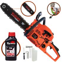 Motosserra Vulcan VSL-450 À Gasolina 2T 45cc 2,3HP 11.000rpm Sabre 16 Polegadas, Corrente 28 Dentes, Robusta e de Alta Performance Ideal Para Desdobra de Madeira + ÓLEO TOYAMA 2 TEMPOS Motosserra Vulcan VSL-450 À Gasolina 2T 45cc 2,3HP 11.000rpm Sabre 16 Polegadas, Corrente 28 Dentes, Robusta e de Alta Performance Ideal Para Desdobra de Madeira + ÓLEO TOYAMA 2 TEMPOS