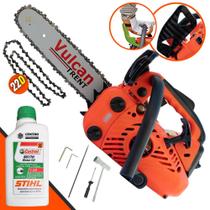 Motosserra Vulcan VSL250 2T 25,4cc 0,9CV Com Sabre 12 Pol + Óleo Lubrificante 2T Castrol Sthil 500ml Motosserra Vulcan VSL250 2T 25,4cc 0,9CV Com Sabre 12 Pol + Óleo Lubrificante 2T Castrol Sthil 500ml