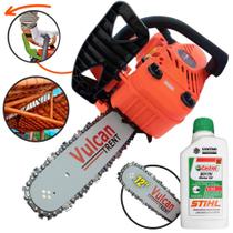 Motosserra Vulcan VSL250 Motor 2 Tempos á Gasolina 25,4cc Com Sabre 12"+ Óleo 2T Castrol Sthil