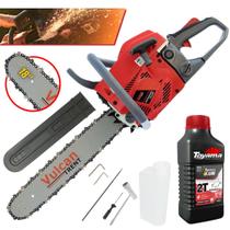 Motosserra Vulcan VSL550P À Gasolina 2T 55cc 3,35HP 13.000rpm Sabre 18 Polegadas, Corrente 32 Dentes, Robusta e Resistente Ideal Para Todos os Tipos de Cortes + ÓLEO TOYAMA FG50 2 TEMPOS
