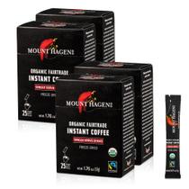 Mount Hagen Pacotes de Café Solúvel Individual com 25 Unidades - Kit com 4 Grãos Arábica Orgânicos de Torra Média Sustentável, Comércio Justo 4 x 25 sachês/50g