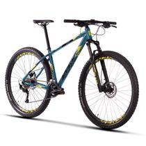 Mountain Bike Aro 29 Quadro Alumínio M17' Freio a Disco Shimano Fun Evo 2023 Aqua Amarelo Sense