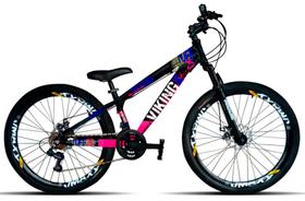 Mountain bike VikingX Tuff 25 21v aro 26 freios de disco mecânico câmbios Shimano Tourney TZ31