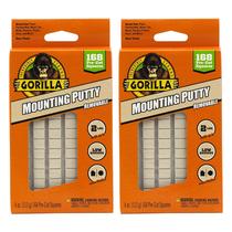 Mounting Putty Gorilla, pacote com 2, 168 quadrados, 113 g, não tóxico