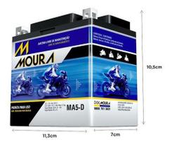 Moura Bateria Moto Nxr150 Bros Ks/ Mix 2006 À 2012 12v 5ah