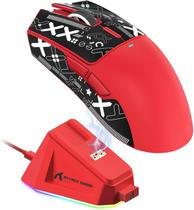 Mouse ATTACK SHARK X11 Vermelho sem fio leve 62g RGB conexão tri 2.4G/USB-C/BT22K DPI sensor PAW3311 5 botões