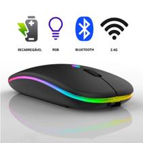 Mouse Bluetooth Bateria Interna Recarregável Longa Duração Cor Preto - Waka
