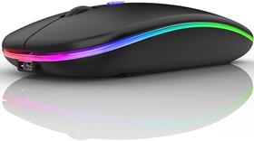Mouse Bluetooth Sem Fio Bateria Interna Luz RGB 1600Dpi