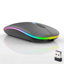 Mouse Bluetooth sem fio Guiheng Recarregável LED Cinza